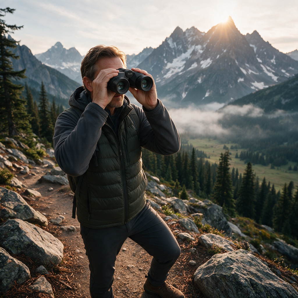Compact Waterproof Binoculars with Large Eyepiece & Low Light Vision