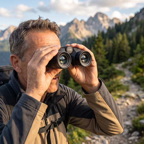 Compact Waterproof Binoculars with Large Eyepiece & Low Light Vision