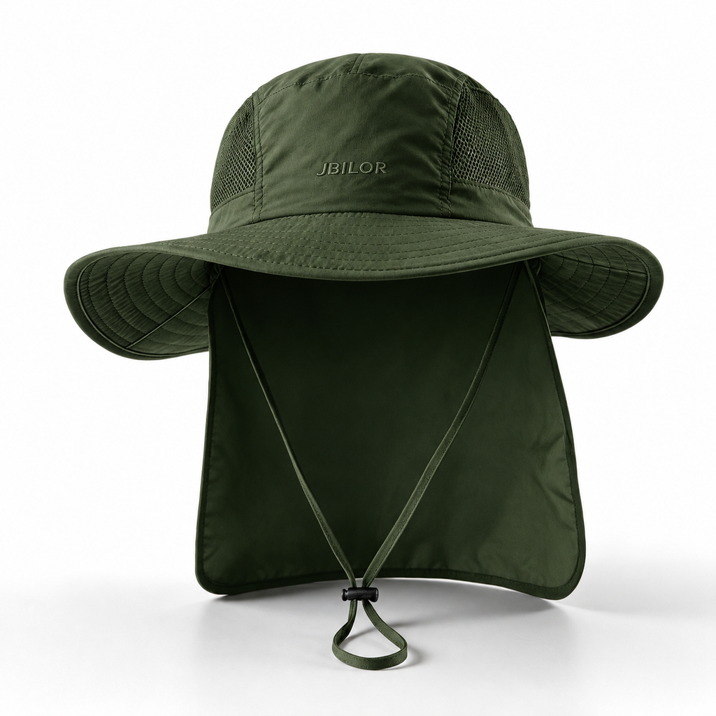 UPF 50+ Wide Brim Sun Hat with Neck Flap